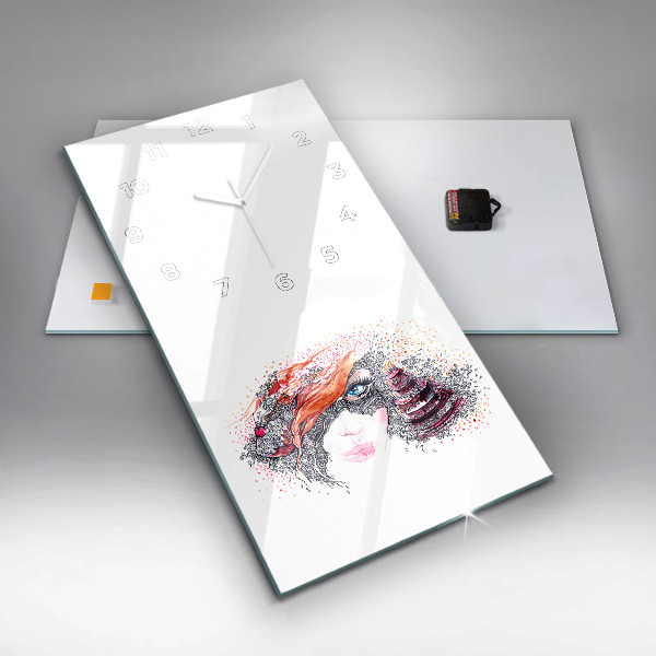 Téglalap alakú üvegóra Édes nő tortával