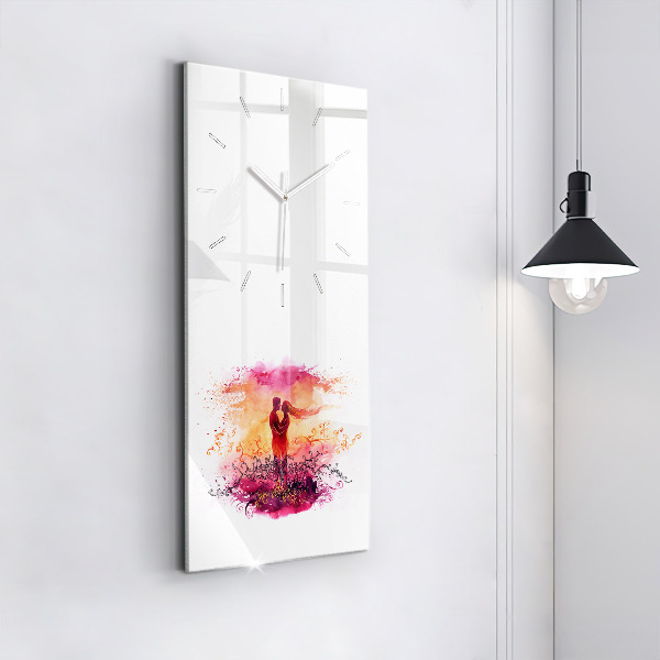 Téglalap alakú üvegóra Akvarell szerelmes pár