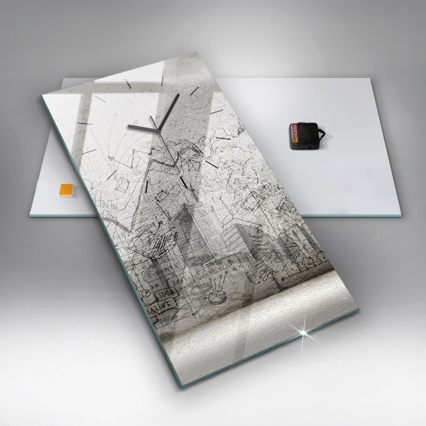 Téglalap alakú üvegóra Vázlat a városról