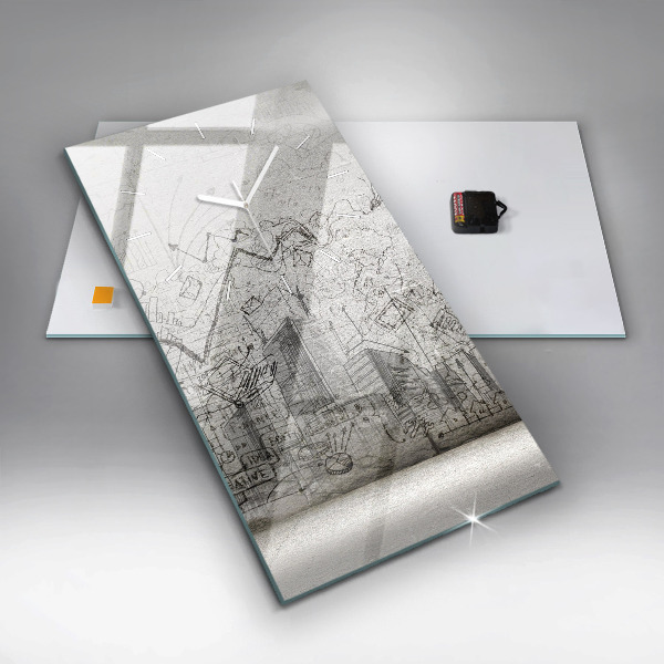 Téglalap alakú üvegóra Vázlat a városról