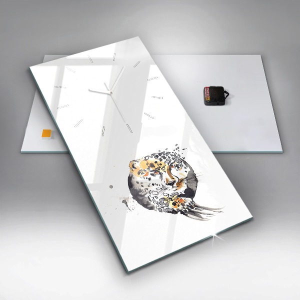 Téglalap alakú üvegóra Gepárd egy körben absztrakt