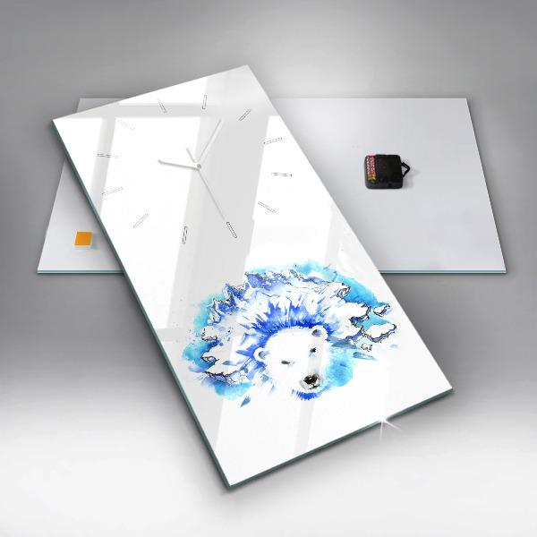 Téglalap alakú üvegóra Medve a jég háttérben