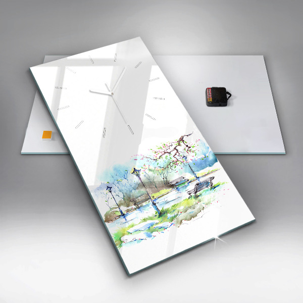 Téglalap alakú üvegóra Festői tavasz