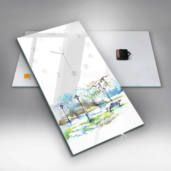 Téglalap alakú üvegóra Festői tavasz