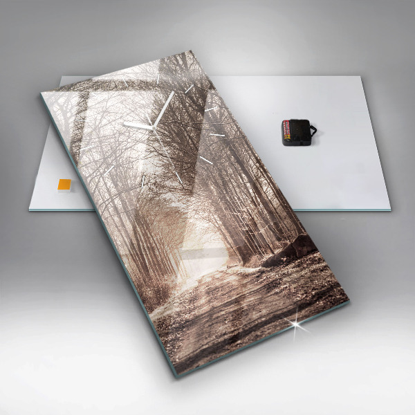 Téglalap alakú üvegóra Erdei ösvény szépia