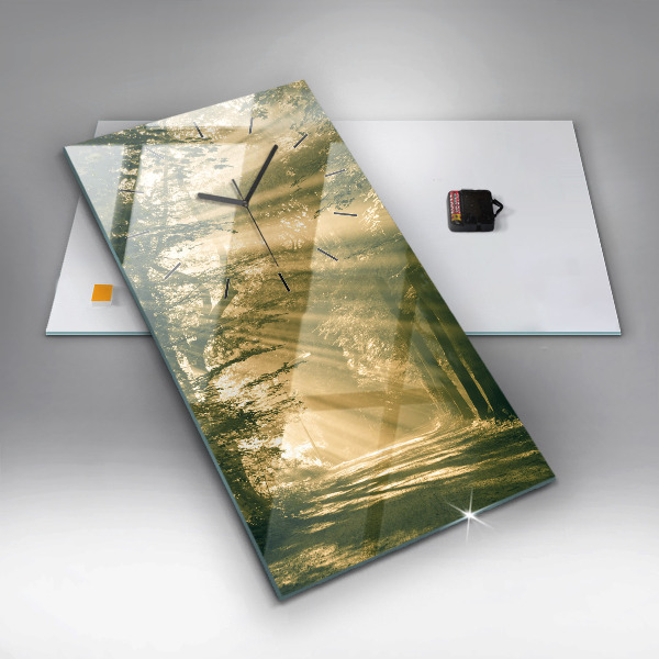 Téglalap alakú üvegóra Napsugarak erdő