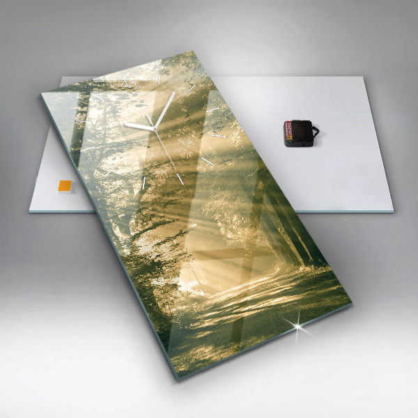 Téglalap alakú üvegóra Napsugarak erdő