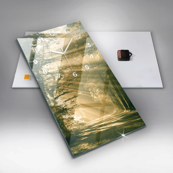 Téglalap alakú üvegóra Napsugarak erdő