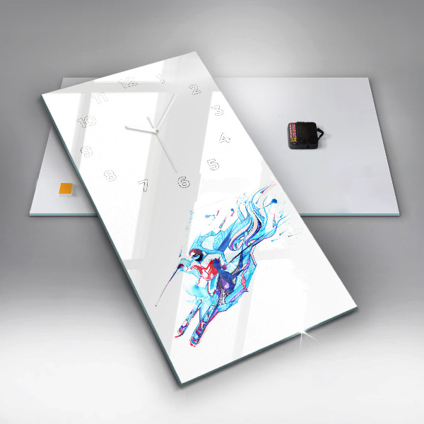 Téglalap alakú üvegóra Síelő