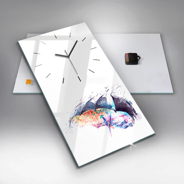 Téglalap alakú üvegóra Esernyő és város