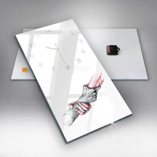 Téglalap alakú üvegóra Kézen fogva