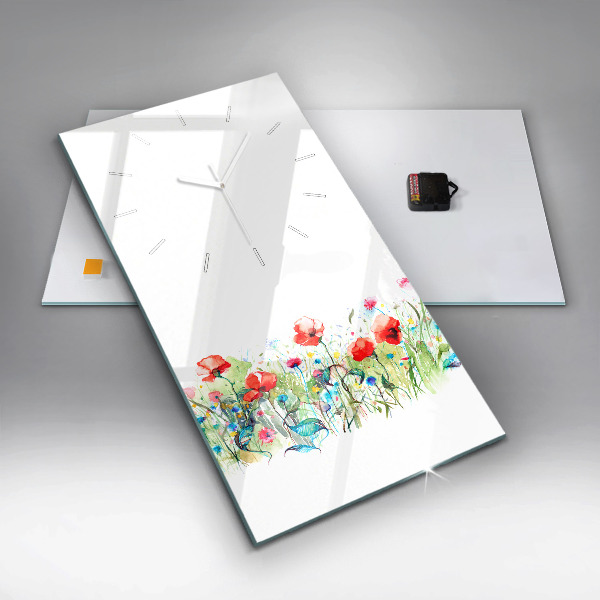 Téglalap alakú üvegóra Virágok a réten