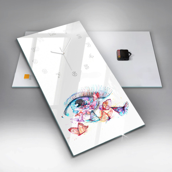 Téglalap alakú üvegóra Színes pillangó szem