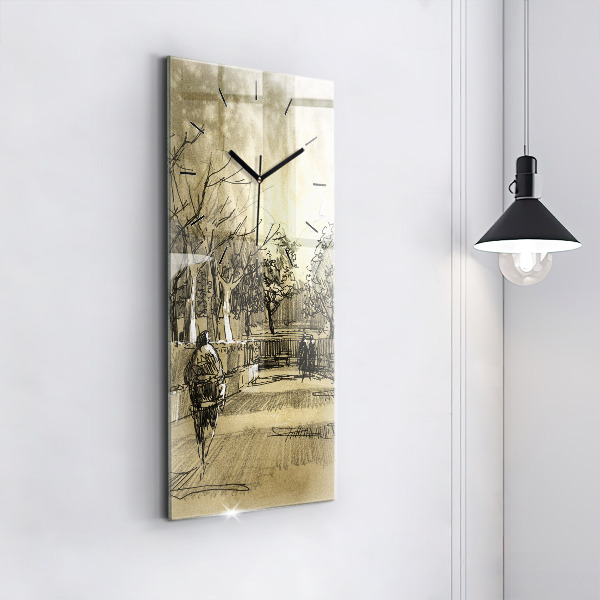 Téglalap alakú üvegóra Park és a szépia fák