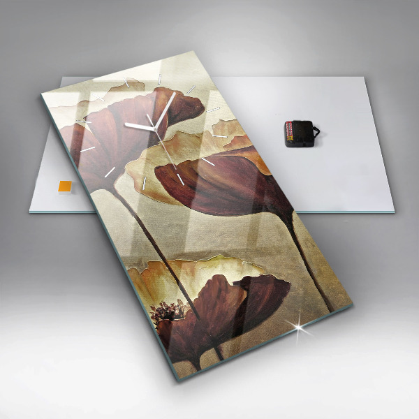 Téglalap alakú üvegóra Festett mák