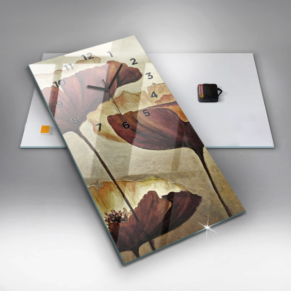 Téglalap alakú üvegóra Festett mák