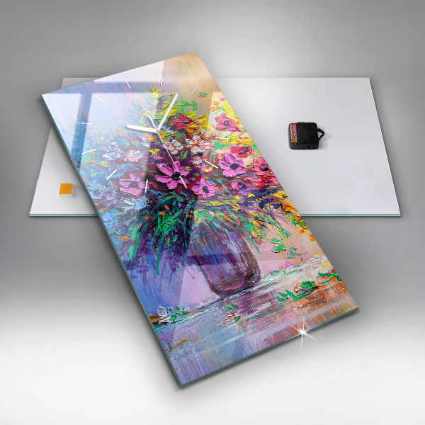 Téglalap alakú üvegóra Virágok egy vázában