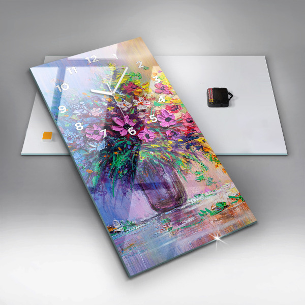 Téglalap alakú üvegóra Virágok egy vázában