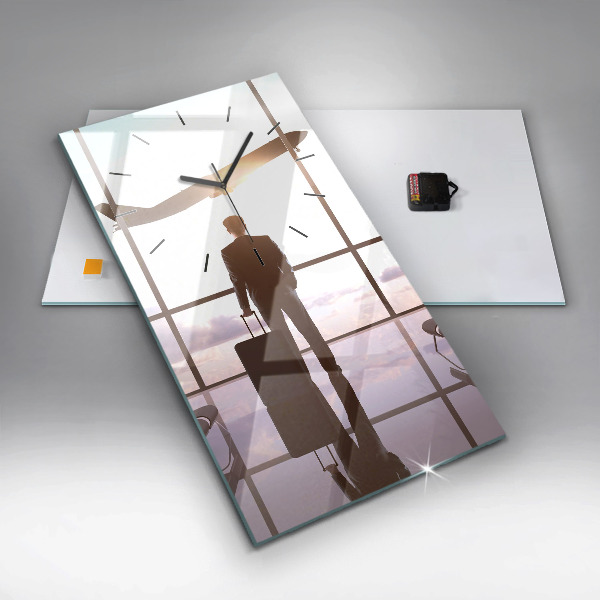 Téglalap alakú üvegóra Férfi a repülőtéren