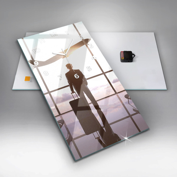 Téglalap alakú üvegóra Férfi a repülőtéren