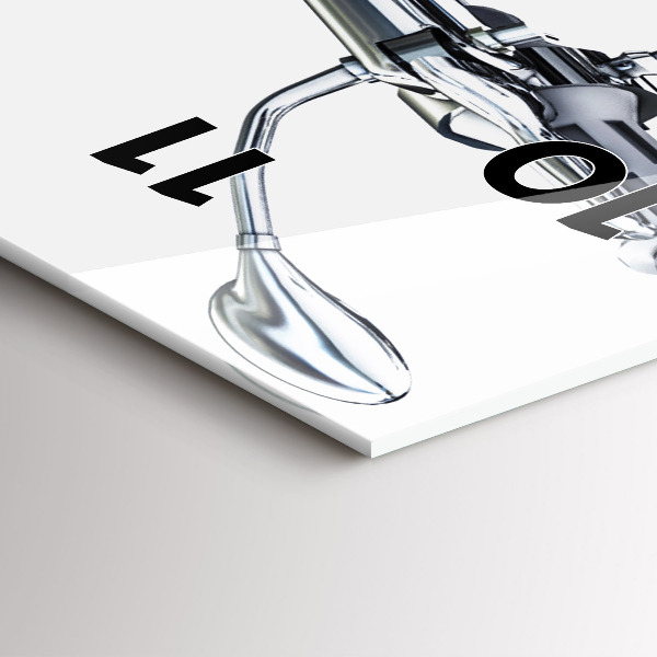 Téglalap alakú üvegóra Fekete motorkerékpár