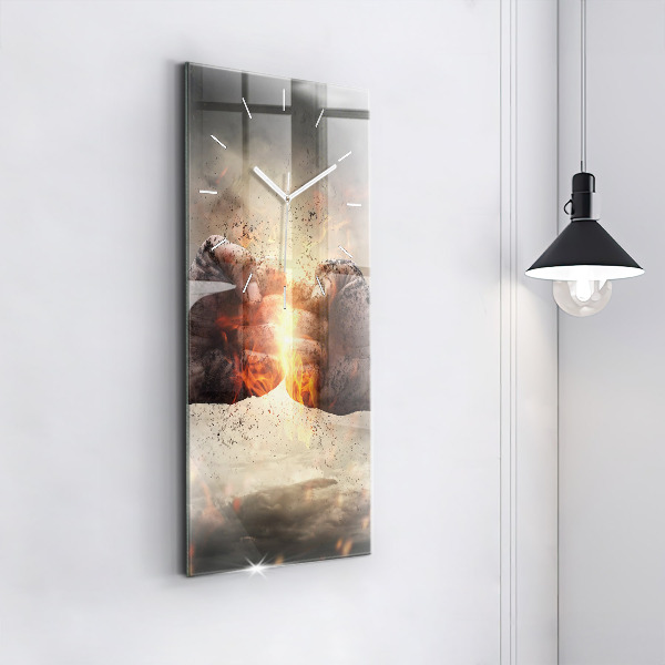 Téglalap alakú üvegóra Fists Strength Power