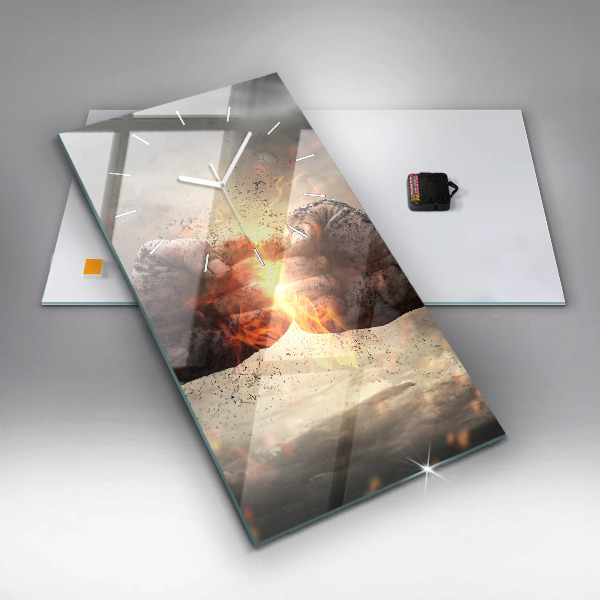 Téglalap alakú üvegóra Fists Strength Power