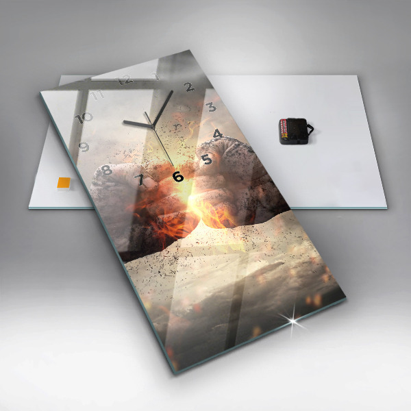 Téglalap alakú üvegóra Fists Strength Power