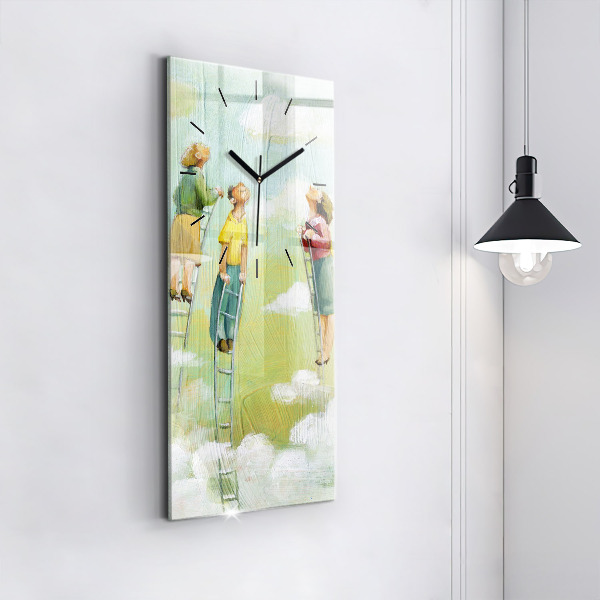 Téglalap alakú üvegóra Emberek a létrán