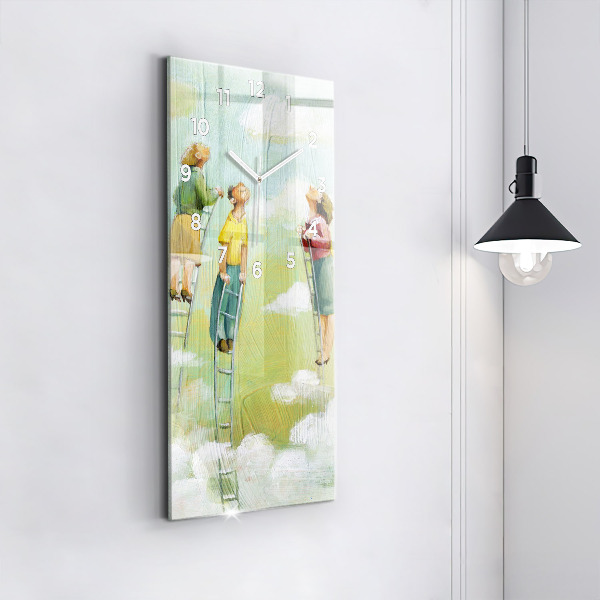 Téglalap alakú üvegóra Emberek a létrán