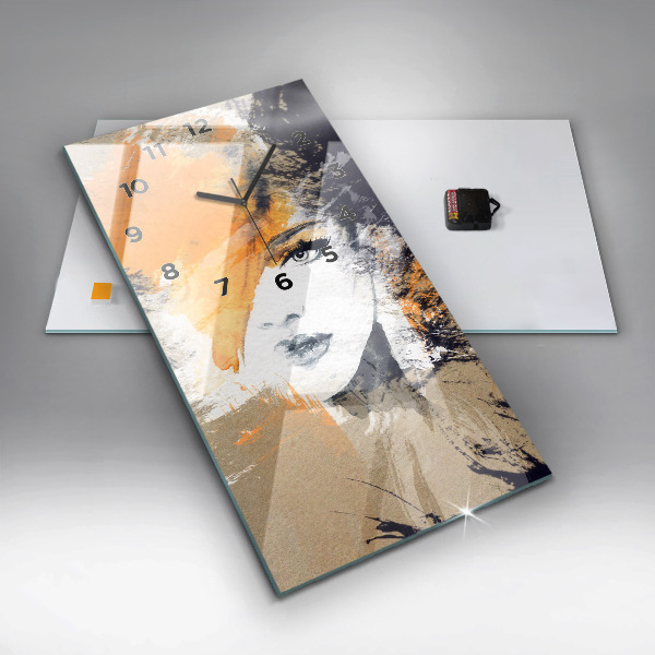 Téglalap alakú üvegóra Portré egy nő absztrakt