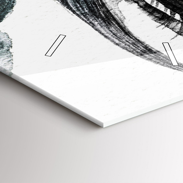 Téglalap alakú üvegóra Vörös ajkak nő portréja