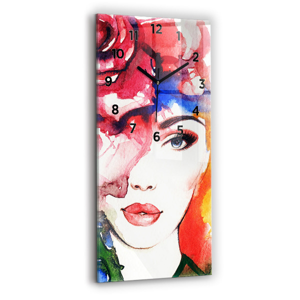 Téglalap alakú üvegóra Színes portré egy nőről