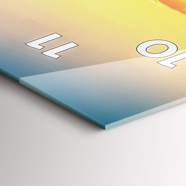 Téglalap alakú üvegóra Naplemente a dombok felett