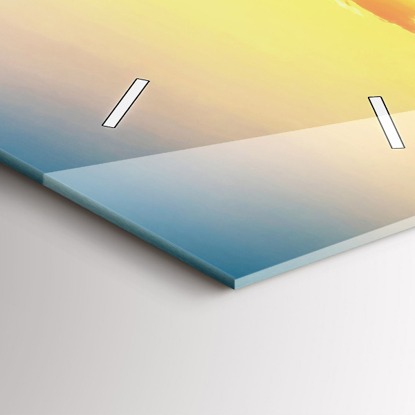 Téglalap alakú üvegóra Naplemente a dombok felett