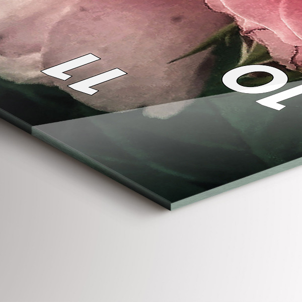 Téglalap alakú üvegóra Rózsaszín rózsa csokor