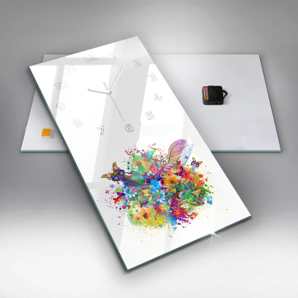 Téglalap alakú üvegóra Virágos harmónia pillangókkal