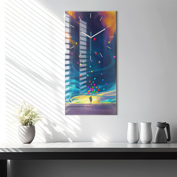 Téglalap alakú üvegóra Baba és léggömbök