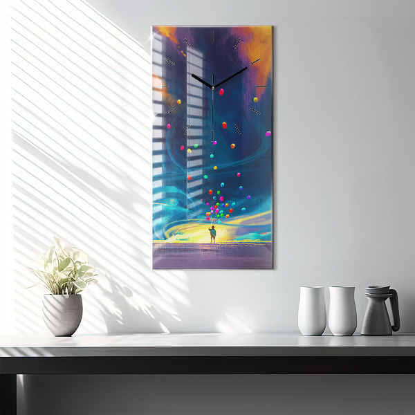 Téglalap alakú üvegóra Baba és léggömbök