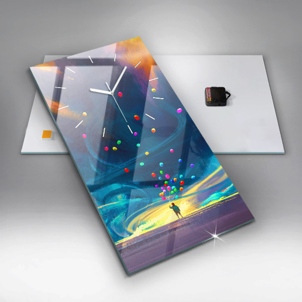 Téglalap alakú üvegóra Baba és léggömbök