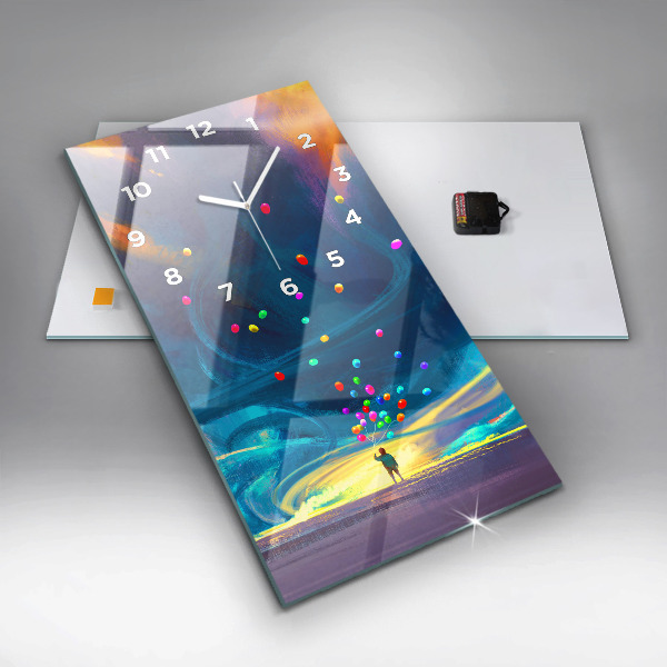 Téglalap alakú üvegóra Baba és léggömbök