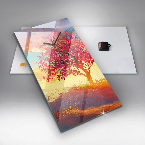 Téglalap alakú üvegóra Őszi táj