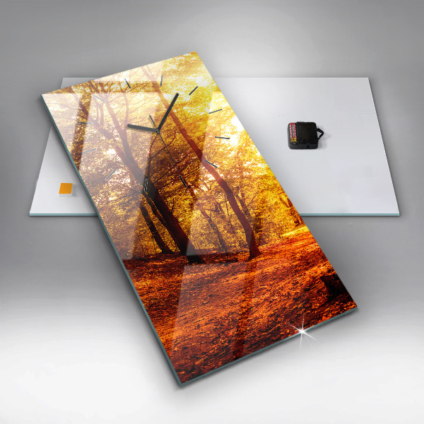 Téglalap alakú üvegóra Erdei táj a napon