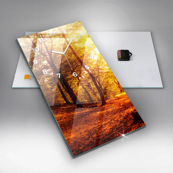 Téglalap alakú üvegóra Erdei táj a napon