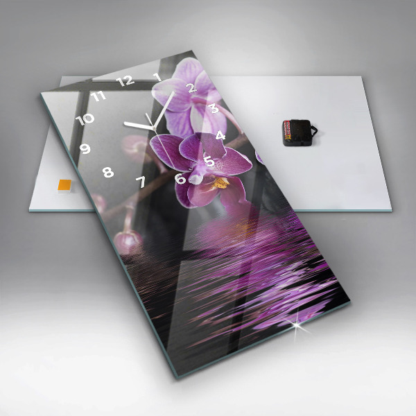 Téglalap alakú üvegóra Orchidea virág a vízen