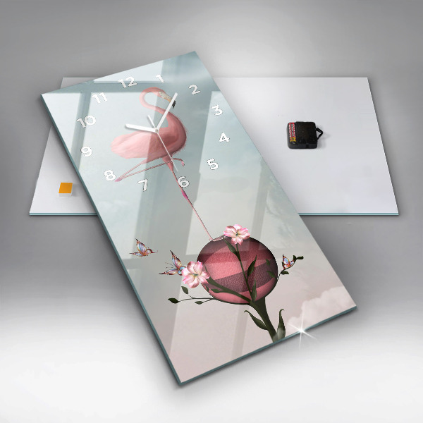 Téglalap alakú üvegóra Szürreális flamingó