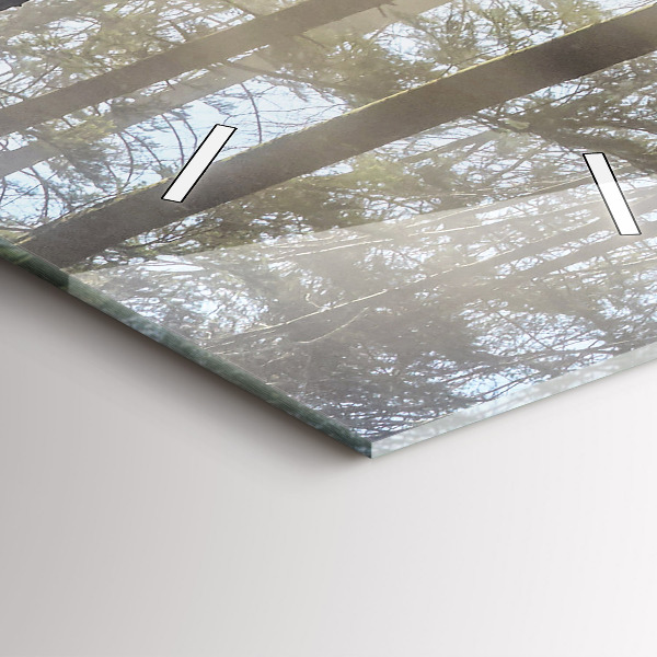 Téglalap alakú üvegóra Erdő a ködben