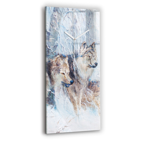 Téglalap alakú üvegóra Farkasok az erdőben