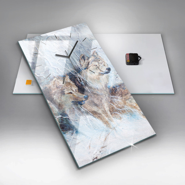 Téglalap alakú üvegóra Farkasok az erdőben