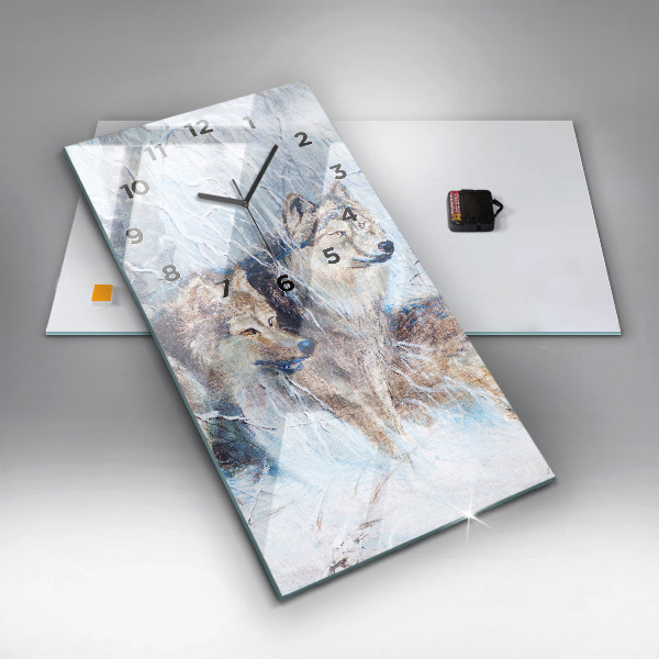 Téglalap alakú üvegóra Farkasok az erdőben